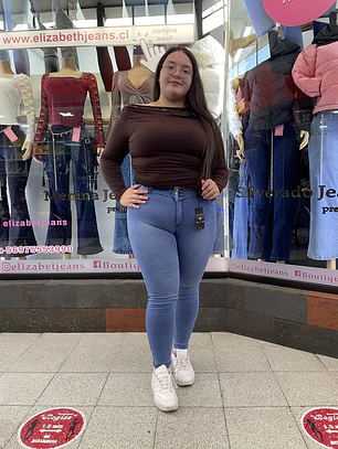 SKINNY JEANS CELESTE PRETINA ANCHA 3 BOTONES 