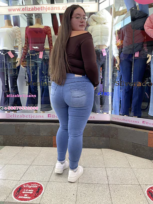 SKINNY JEANS CELESTE PRETINA ANCHA 3 BOTONES 