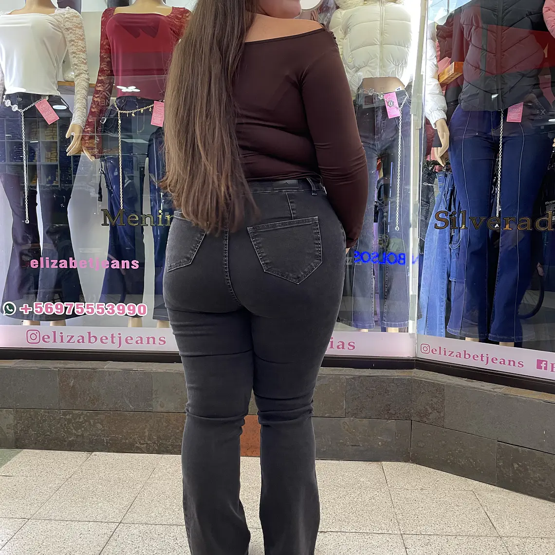 FLARE JEANS GRIS LINEA EXTRA LINDA  2