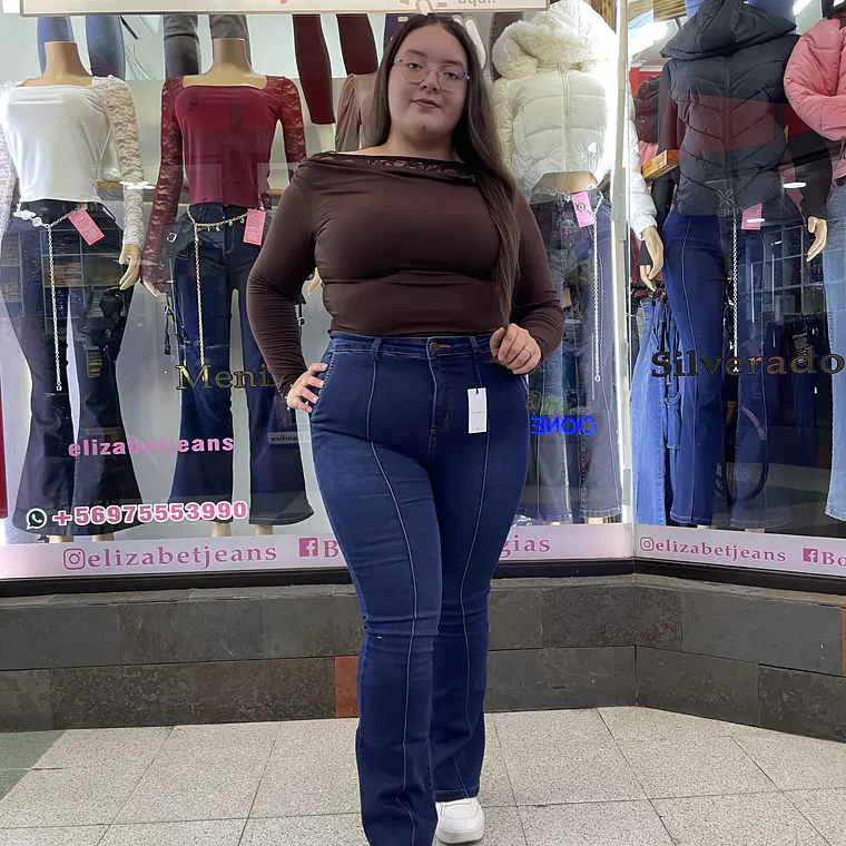 FLARE JEANS AZUL LINEA EXTRA LINDAS 1