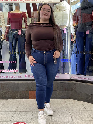 SKINNY JEANS AZUL UN BOTON TIRO ALTO EXTRA LINDAS 