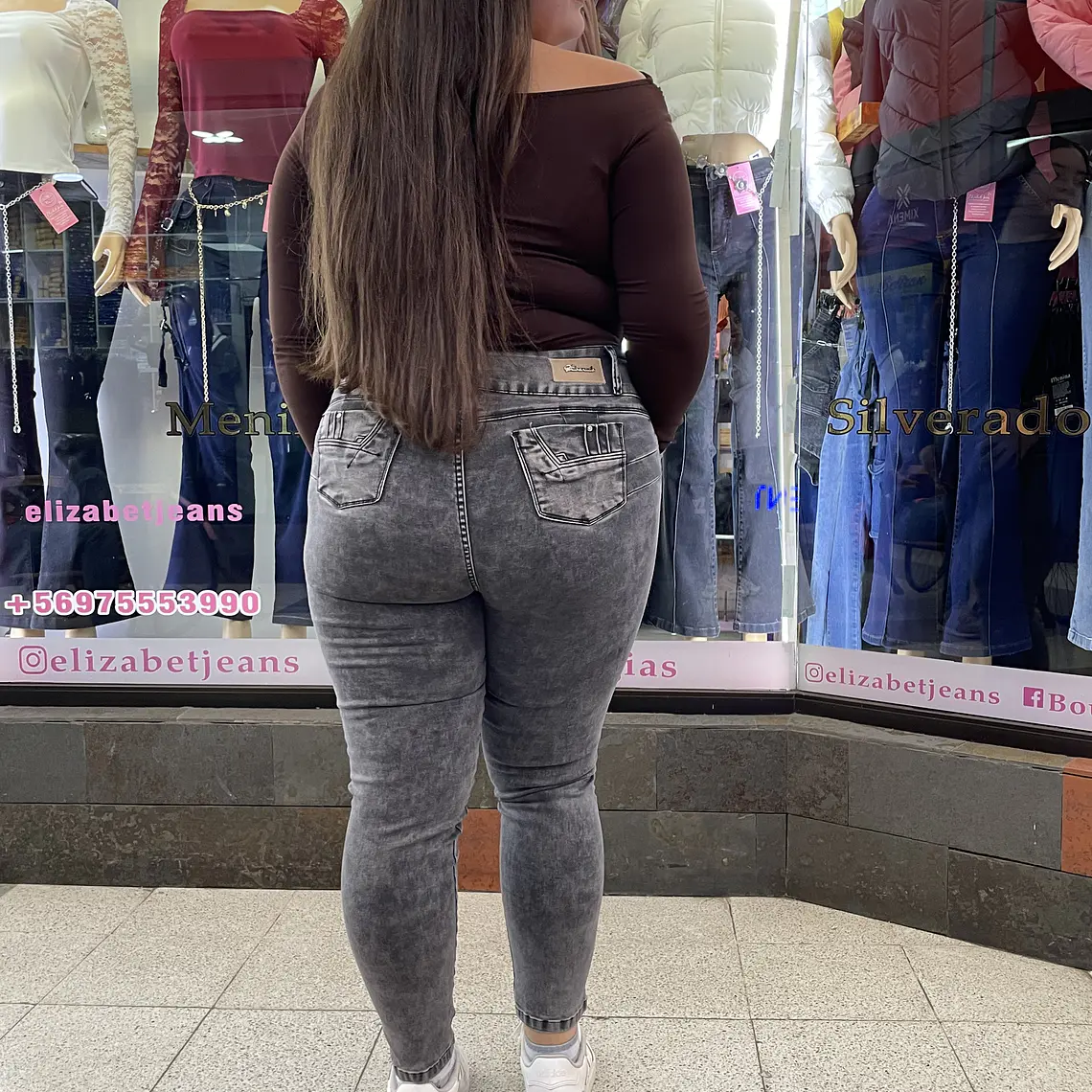SKINNY JEANS TIRO ALTO 3 BOTONES GRIS NEVADO EXTRA LINDAS  2