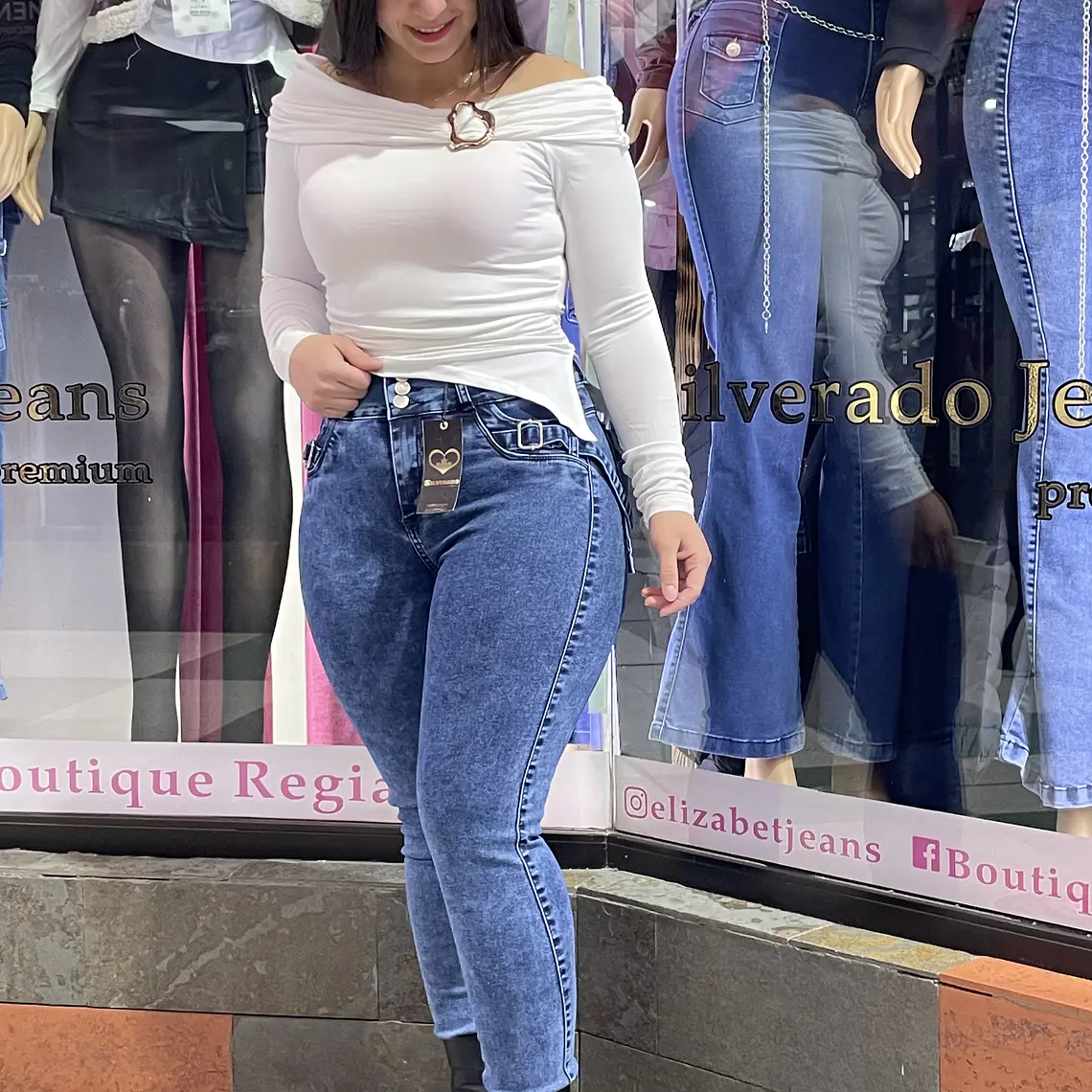 SKINNY JEANS AZUL NEVADO  CARGO BOLSILLOS  1