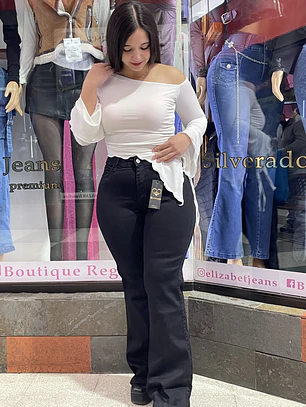 FLARE JEANS SIRENA NEGRO 