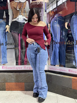 FLARE JEANS LINEA CELESTE NEVADO