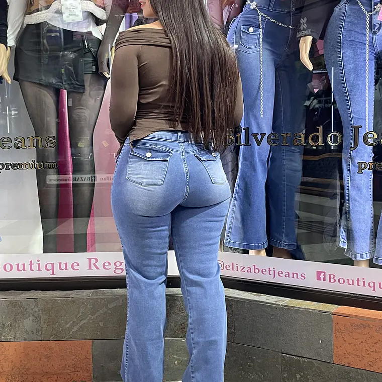 flare jerans celeste tapita reductor pretina ancha  2