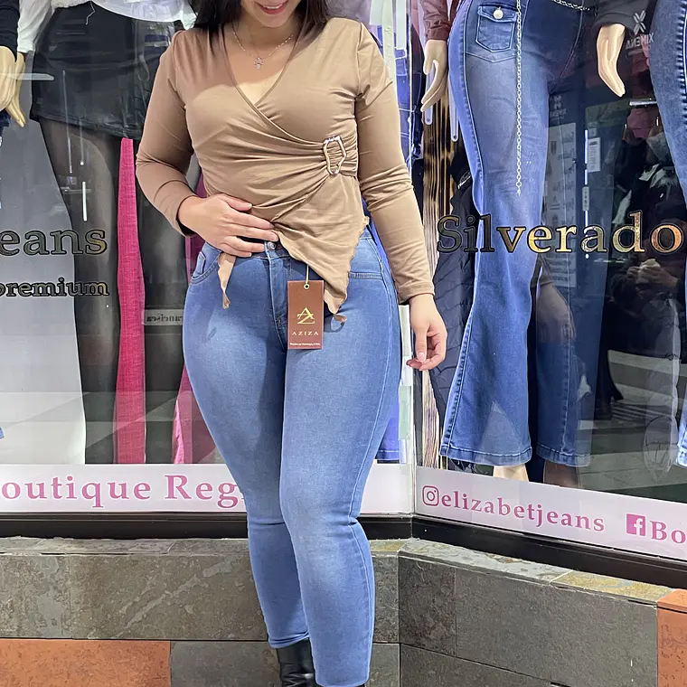 SKINNY JEANS  TAPITAS CELESTE  1
