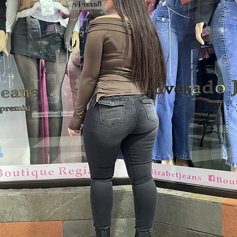 SKINNY JEANS GRIS MARENGO TAPITAS UN BOTON TIRO ALTO  2