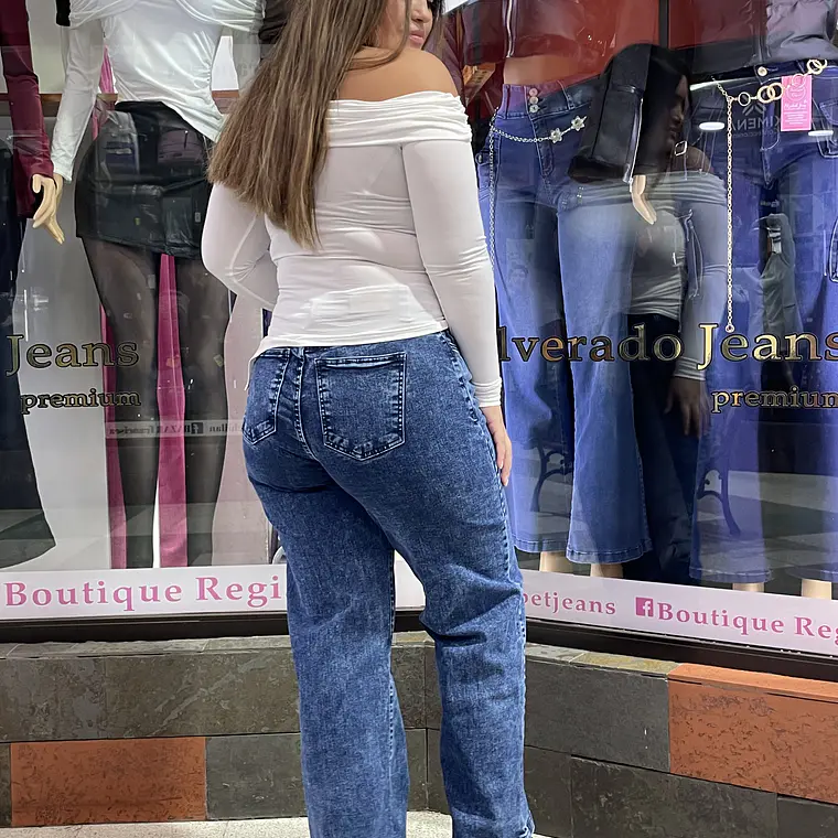 WIDE LEG RECTO CLASICO AZUL JASPEADO  1