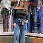 WIDE LEG AZUL JASPEADO  RECTO BOLSILLOS CARGO  - Miniatura 1