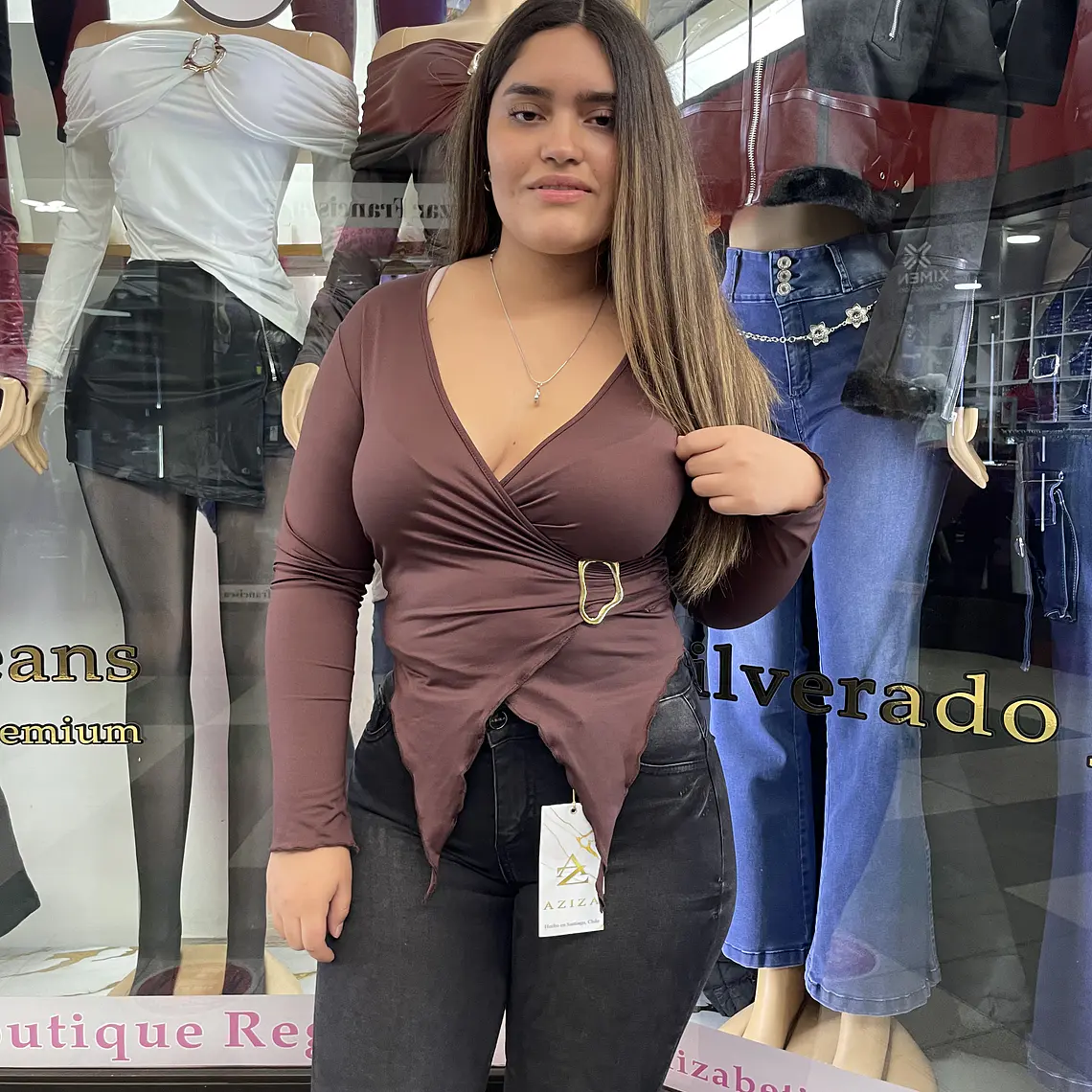 POLERA DOBLE PUNTA  SIMETRICA CON BROCHE  2