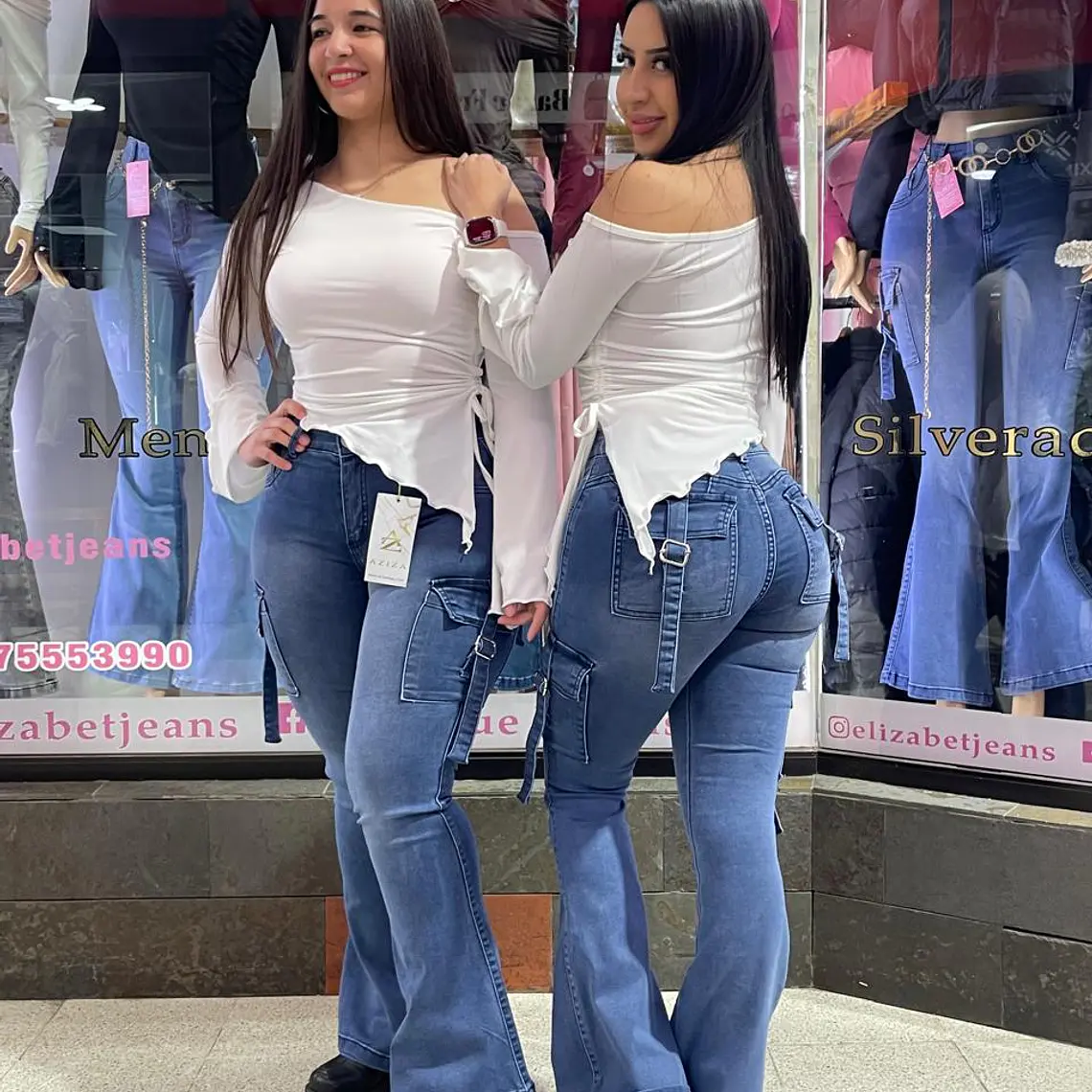 falre jeans sirena cargo celeste medio  1