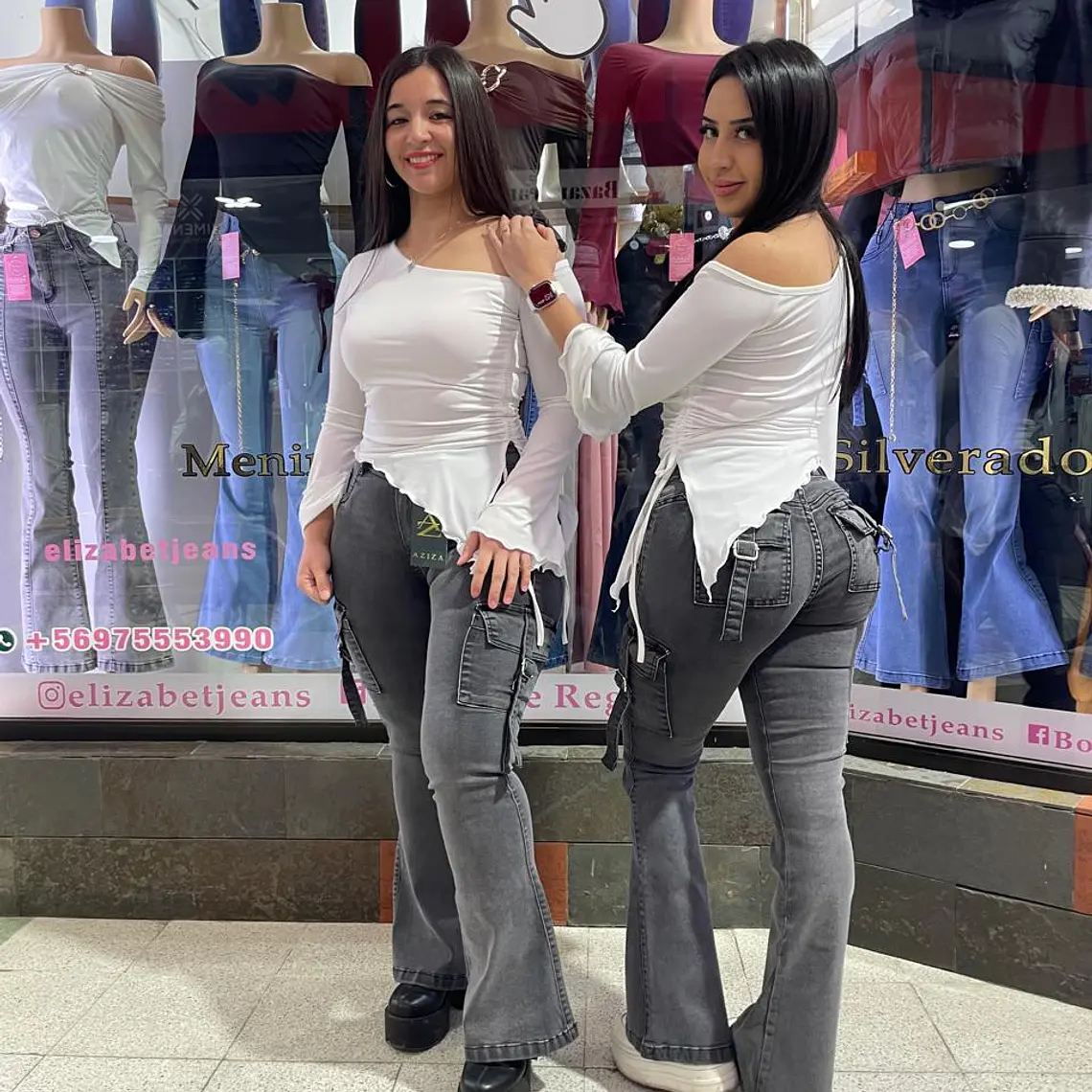flare jeans sirena gris cargo  1