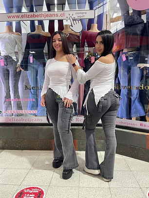 flare jeans sirena gris cargo 