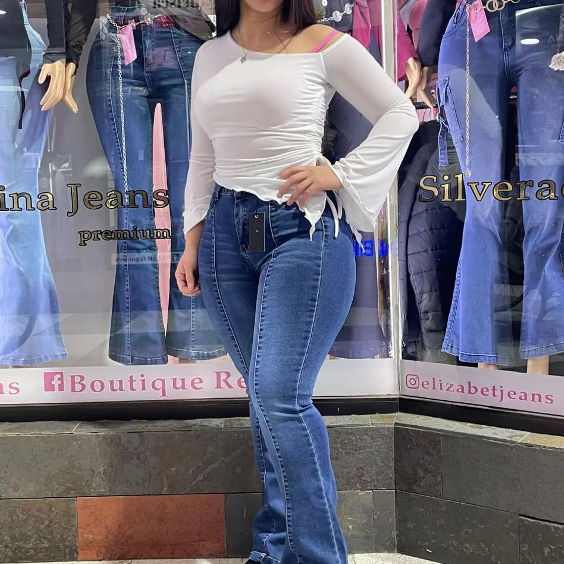 flare jeans sirena linea azul medio 1