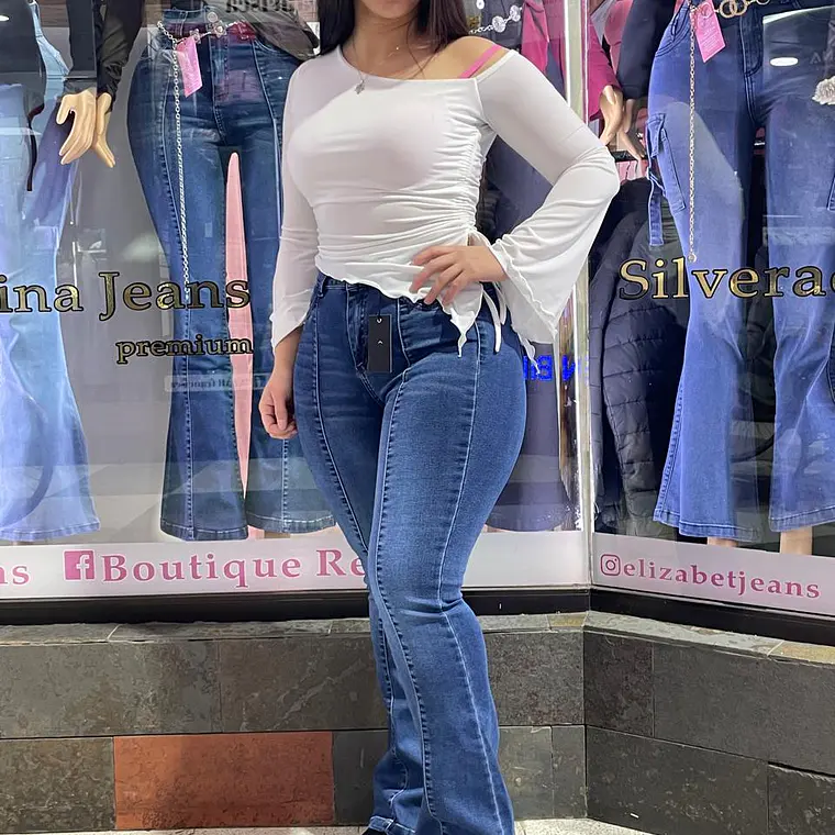 flare jeans sirena linea azul medio 1