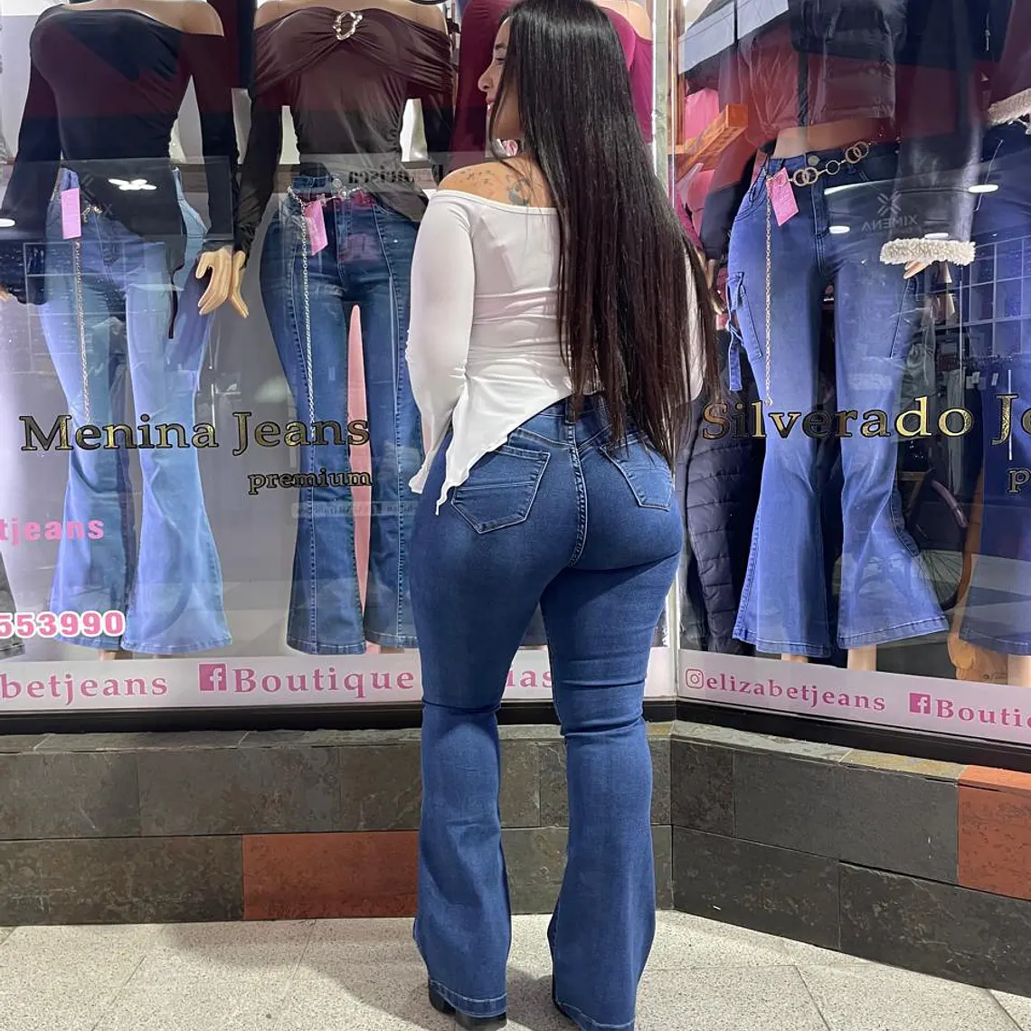 flare jeans sirena linea azul medio 2