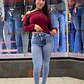 SKINNY JEANS CELESTE CURVI SUPER LEVANTA GLUTEOS - Miniatura 1