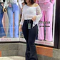 falre jeans sirena reductor de abdomen  negro tapitas  - Miniatura 1