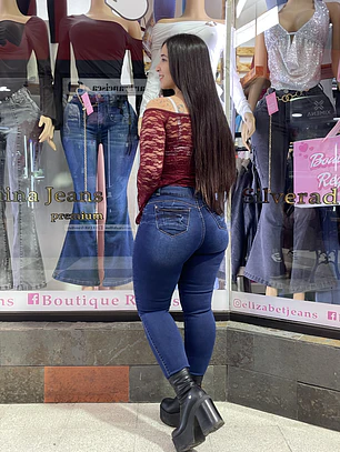 SKINNY JEANS  REDUCTOR AZUL FOCALIZADOS 