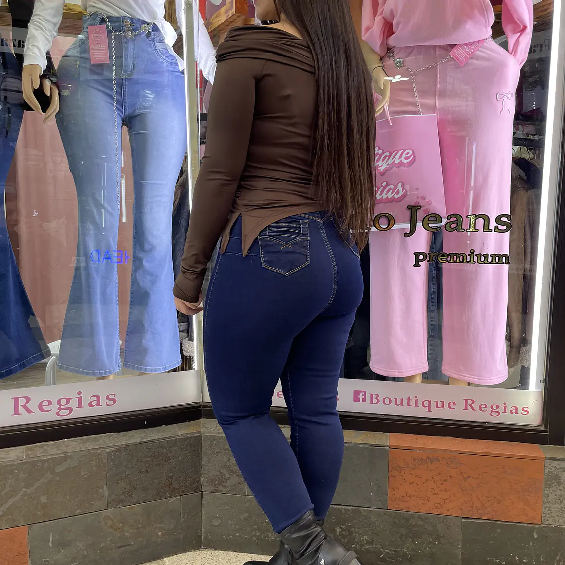 skinny azul intenso un boton tiro alto  2