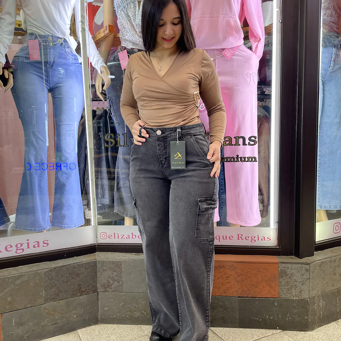 WIDE LEG RECTO CARGO GRIS  1