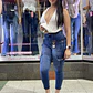 SKINNY JEANS TOBILLERO CARGO AZUL MEDIO  - Miniatura 1