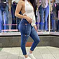 SKINNY JEANS TOBILLERO CARGO AZUL MEDIO  - Miniatura 2