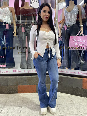FLARE SIRENA JEANS LINEA CELESTE 
