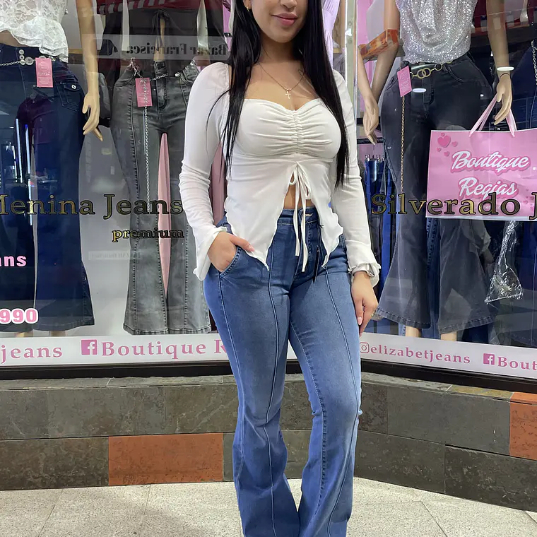 FLARE SIRENA JEANS LINEA CELESTE  1