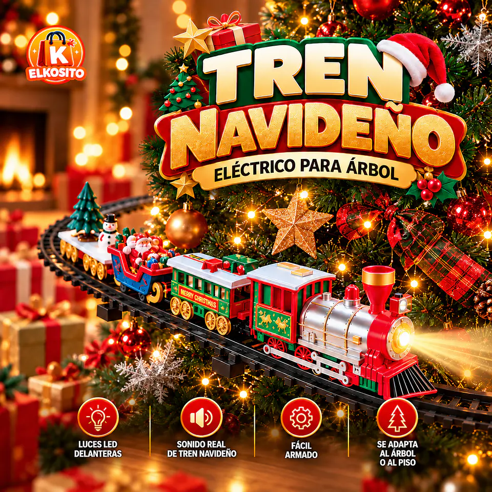 Tren Eléctrico para Árbol De Navidad - 31 Pcs Luz Sonido 1