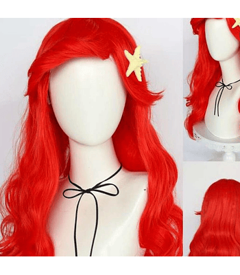 Peluca Cosplay La Sirenita (roja)