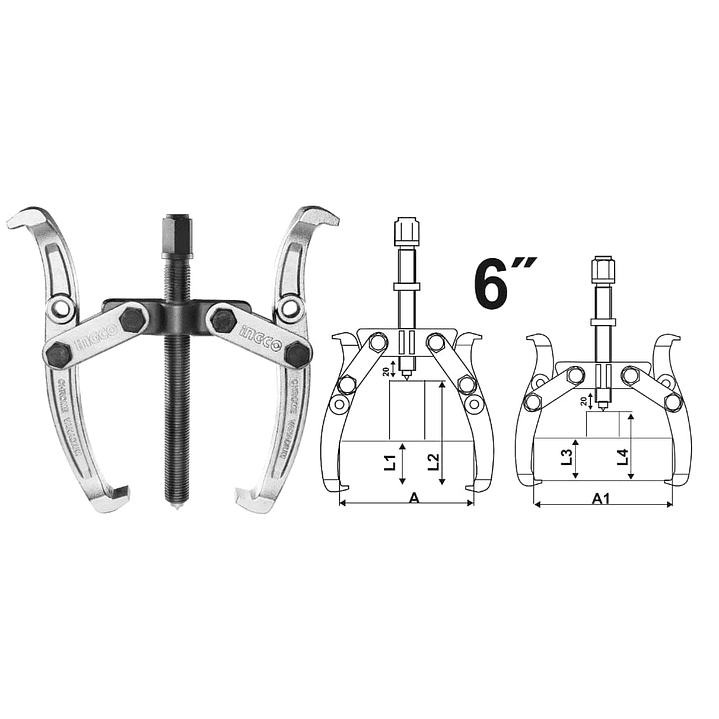 Extractor 2 Patas 6 HGP08026 Ingco 1