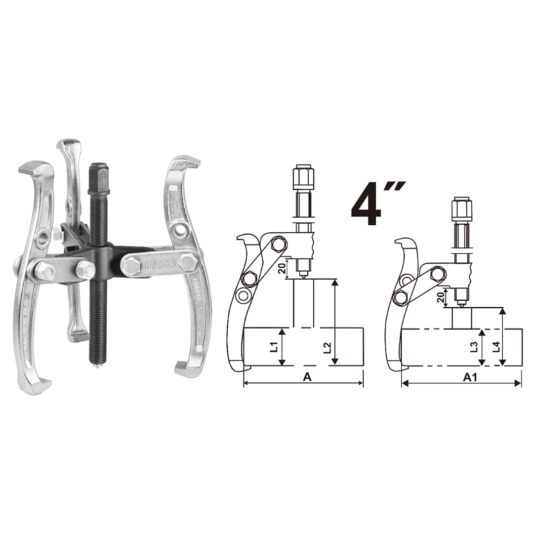 Extractor 3 Patas 4 HGP08034 Ingco 1