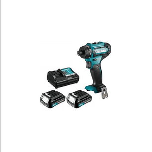 Taladro Atornillador Inalámbrico 10mm (3/8'') 12V Max BL1016X2 + DC10WD Makita