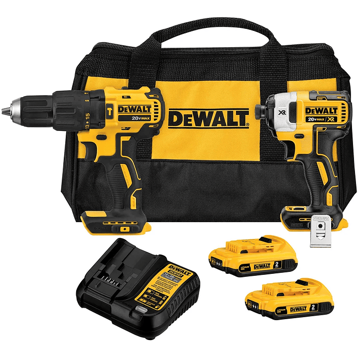 Kit Taladro Percutor + Atornillador Dewalt Dck223d2-b2c 1