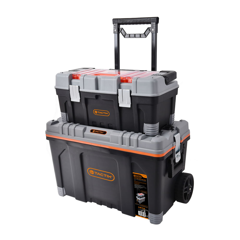 Caja Herramienta Plastica 2 En 1 Con Ruedas 320308 Tactix