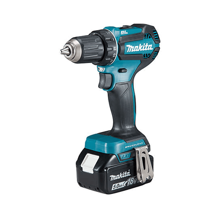 Taladro Atornillador Inalámbrico 18V DDF485RFE Max. Torque 50 N.m + 2 Baterías 3Ah + Cargador Makita 1