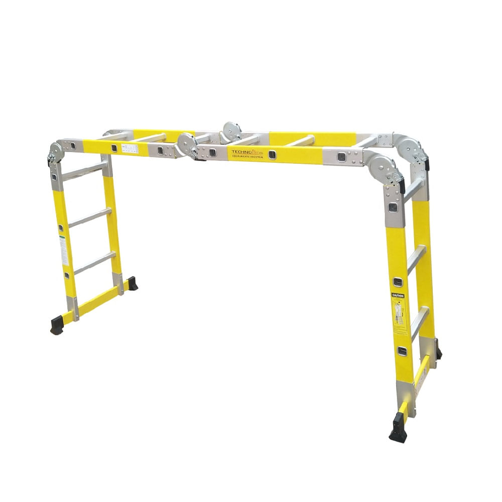 Escalera Multiproposito Articulada Fibra de Vidrio c/Capacidad de carga 150 Kg EFV-12 Technoplus
