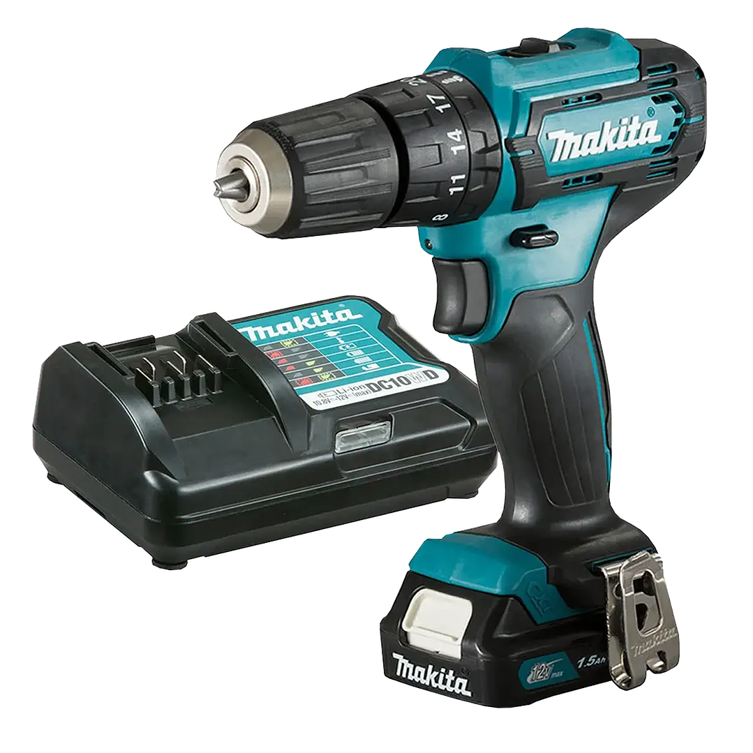 Taladro Percutor 10mm + Batería + Cargador HP333DWYX3 Makita 1