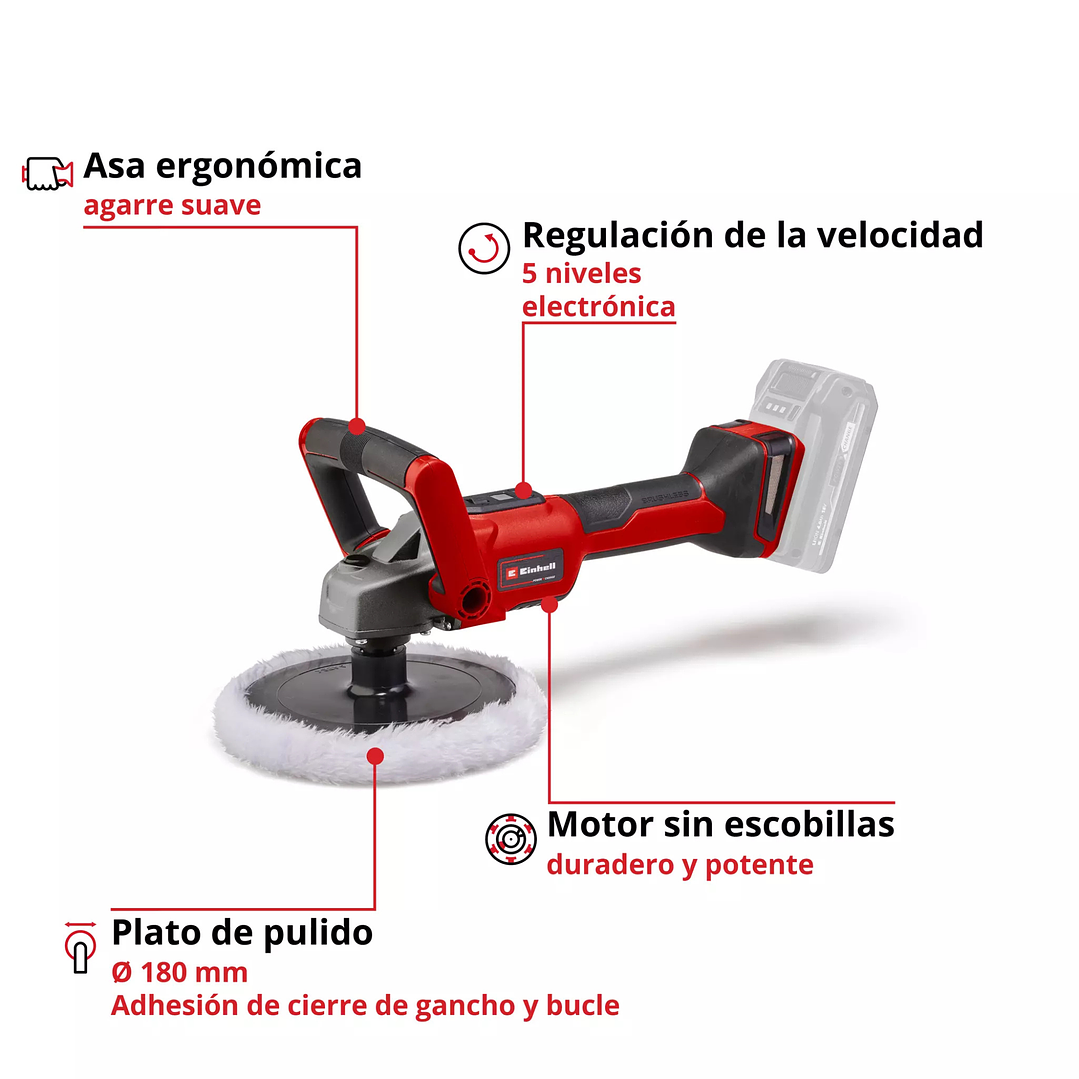 Pulidora y Lijadora 3000 RPM CE-CP 18/180 Li E-Solo Einhell 4