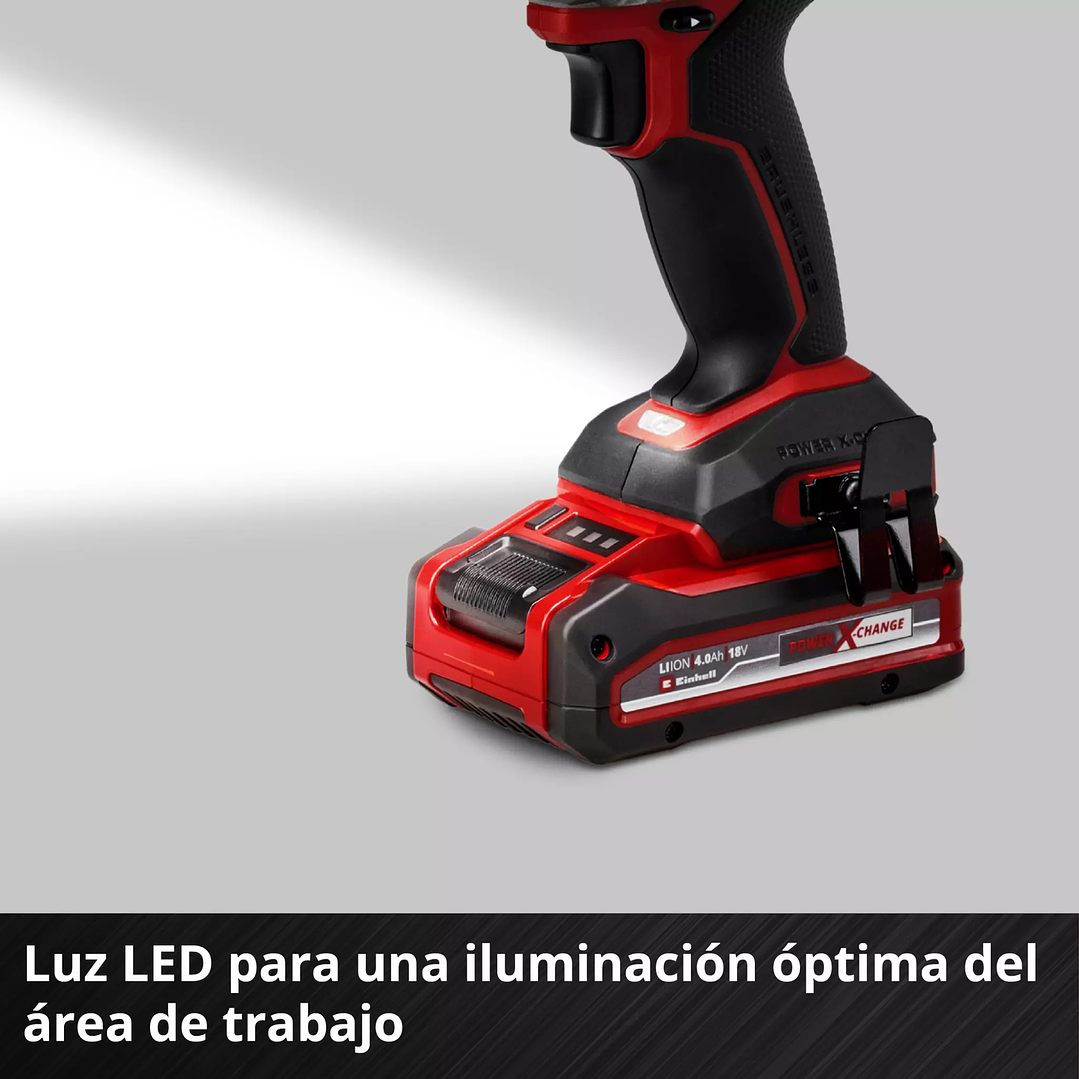 Atornillador de Impacto Inalámbrico 18V + Batería 4.0Ah y Cargador – Einhell TP-CI 18/250 Li BL Power X-Change 7