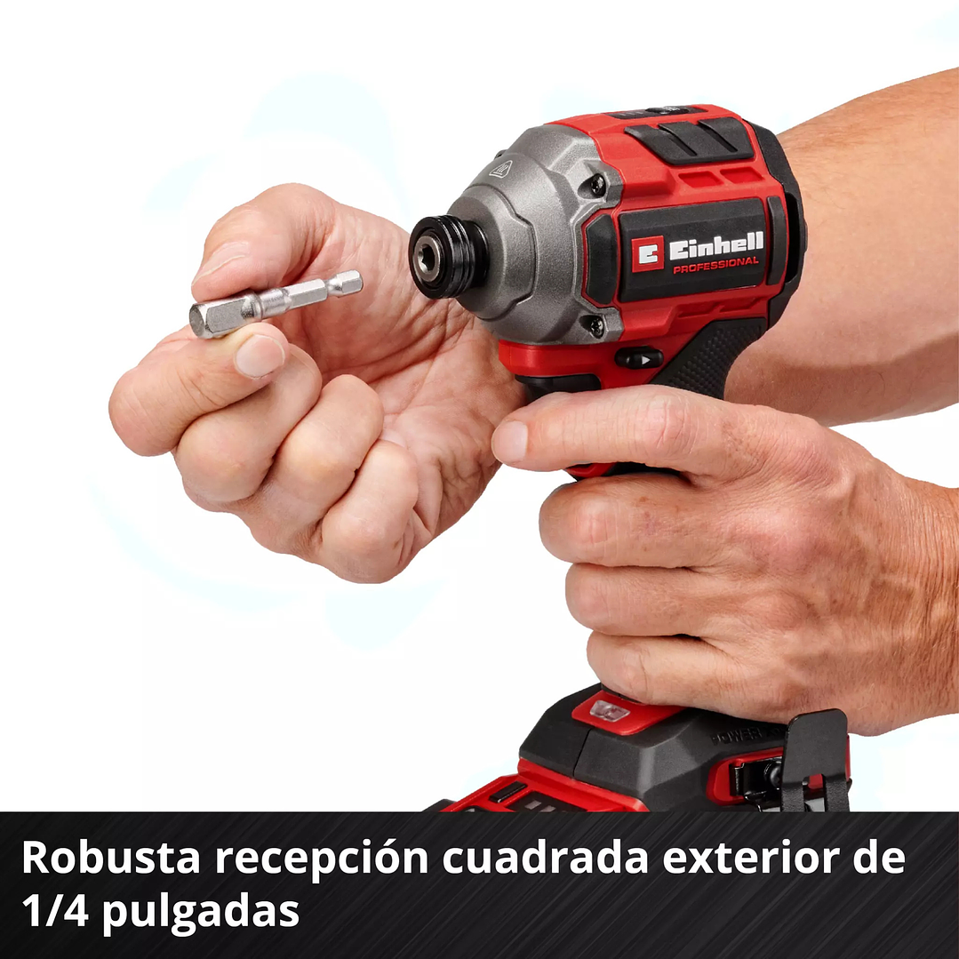 Atornillador de Impacto Inalámbrico 18V + Batería 4.0Ah y Cargador – Einhell TP-CI 18/250 Li BL Power X-Change 8