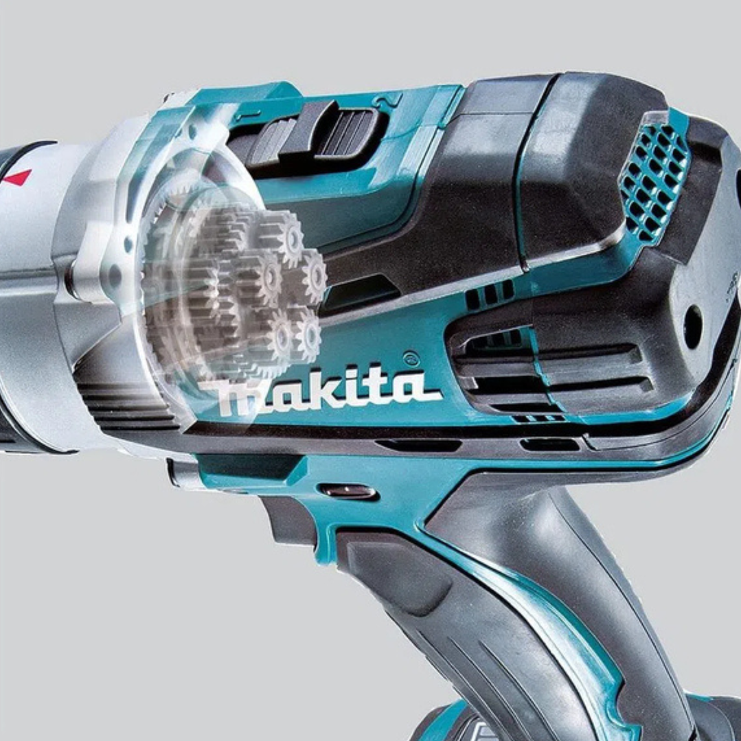 Taladro Atornillador Percutor DHP458RFE Inalámbrico 18V Max. Torque 84 N.m + 2 Baterías 3 Ah + Cargador Makita 3