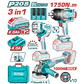 TOTAL KIT LLAVE IMPACTO + ESMERIL + LAMPARA 20V # TOSLI250593 - Miniatura 1