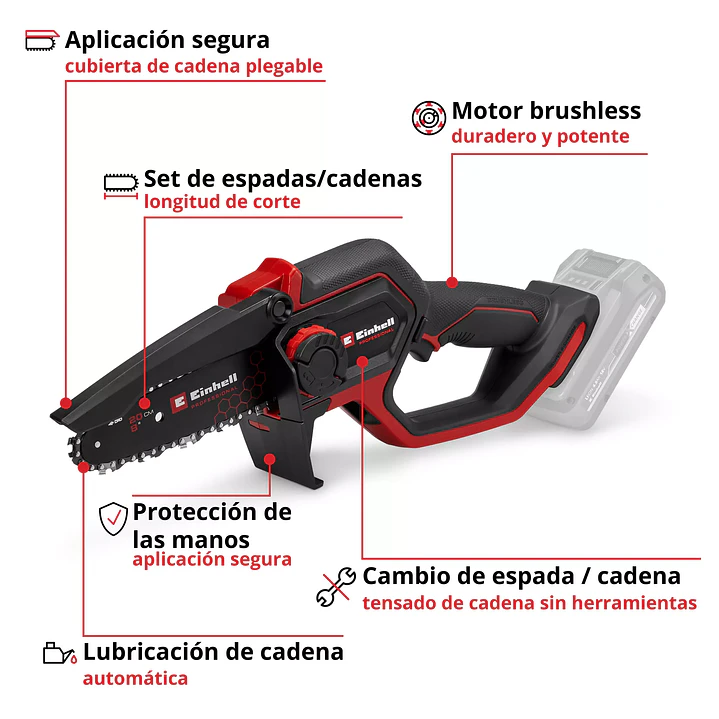 Motosierra Inalámbrica Einhell GP-PS 18/20 Li BL + Starter Kit 18V 4,0Ah 2