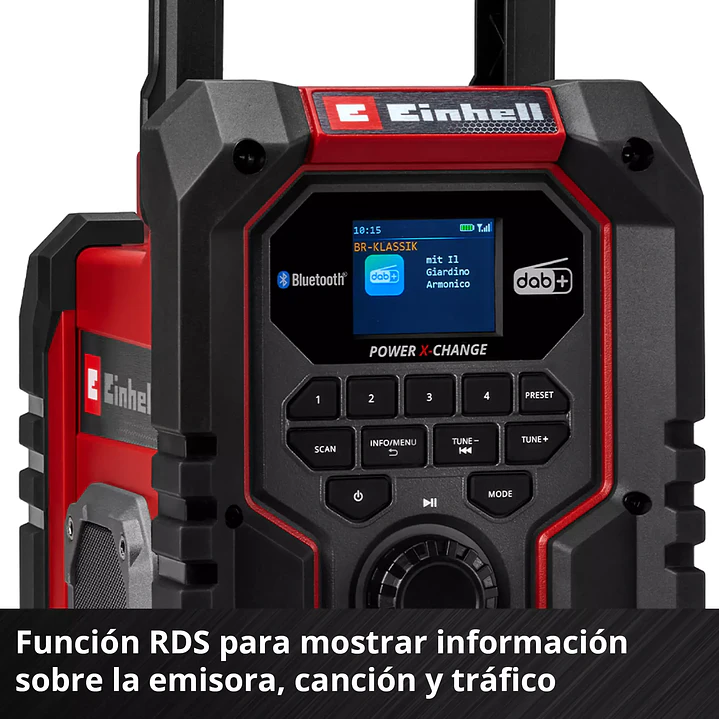 Radio Inalámbrica Einhell TE-CR 18 Li DAB+/FM/BT + Starter Kit 18V 2,5Ah 10