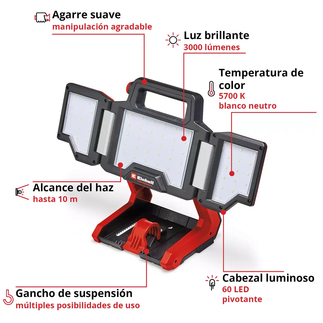 Lámpara inalámbrica Einhell TP-CL 18/3000 Li Solo 18V 2