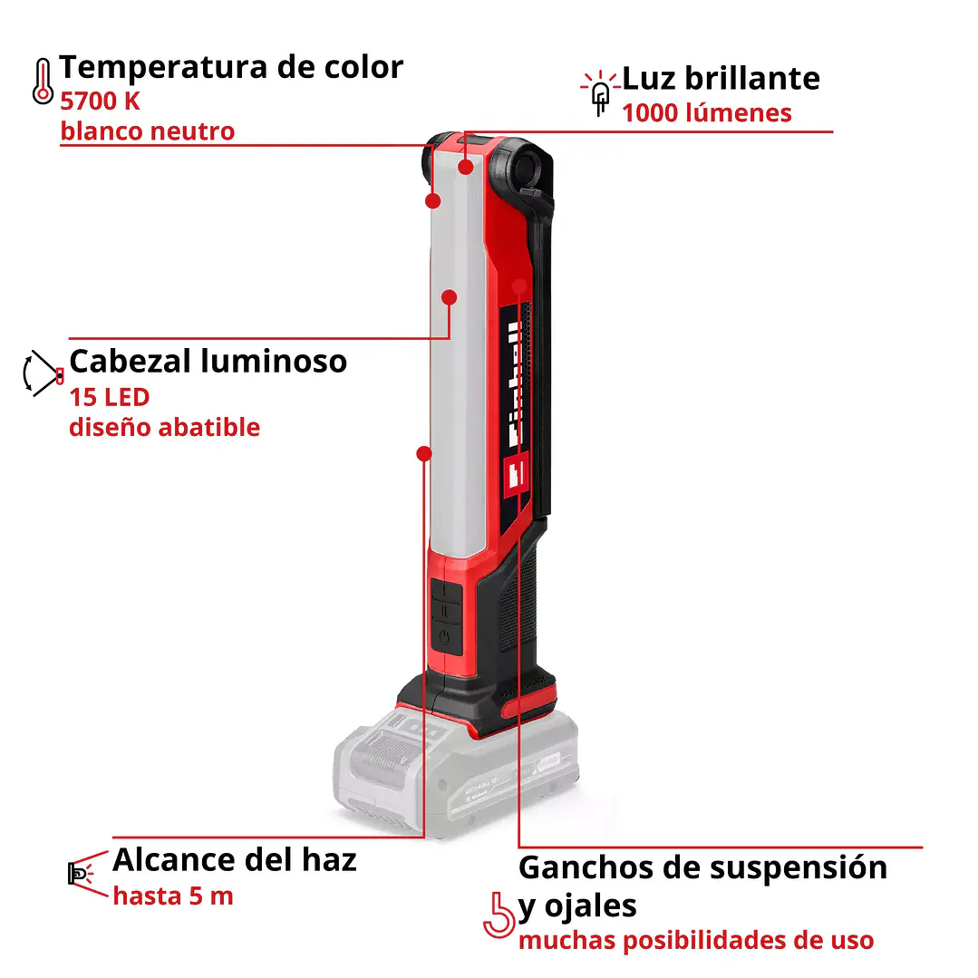 Lámpara inalámbrica Einhell TE-CL 18/1000 S Li Solo 18V 2