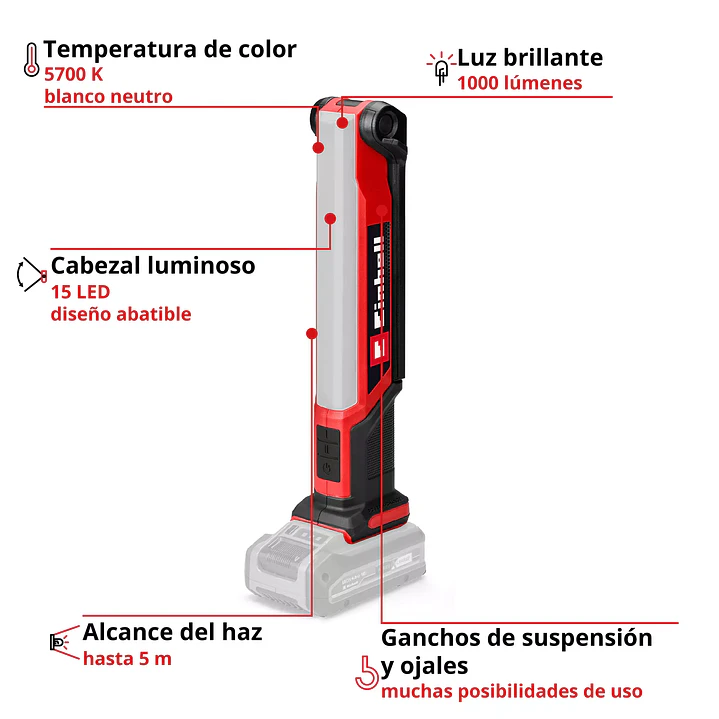 Lámpara inalámbrica Einhell TE-CL 18/1000 S Li Solo 18V 2